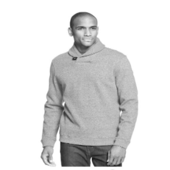 Tasso Elba Mens Sweater Size XL 100% Cotton Light gray Toggle Collar - Picture 2 of 9